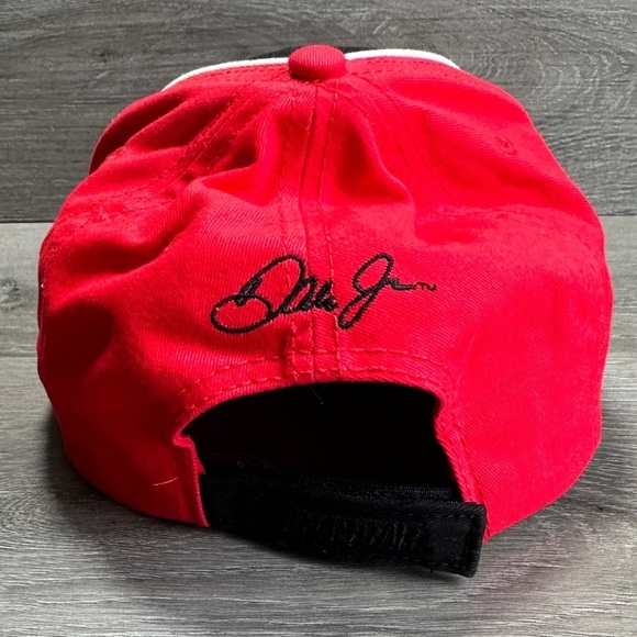 NASCAR BUDWEISER Dale Earnhardt JR #8 Velcro Strap Hat Red/Black - Picture 2 of 4